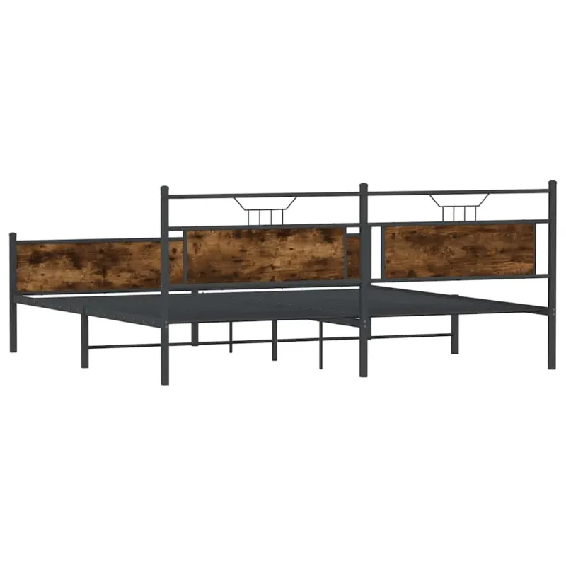 Lovos rėmas be čiužinio, dūminio ąžuolo, 200x200cm, metalas