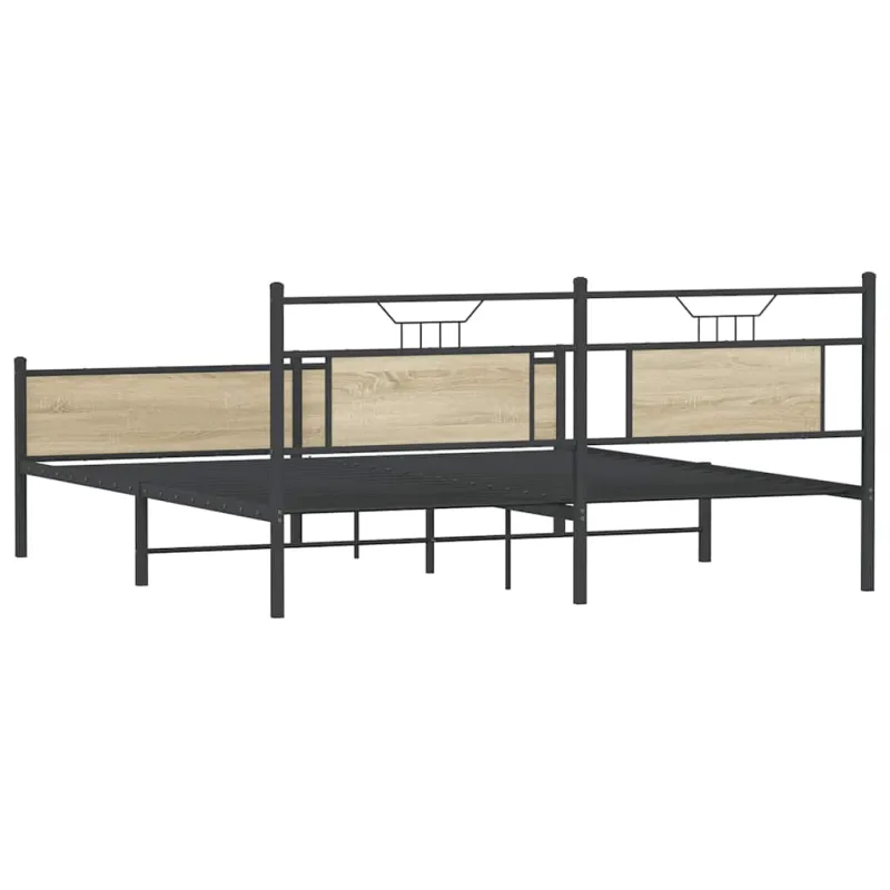Lovos rėmas be čiužinio, sonoma ąžuolo, 183x213cm, metalas