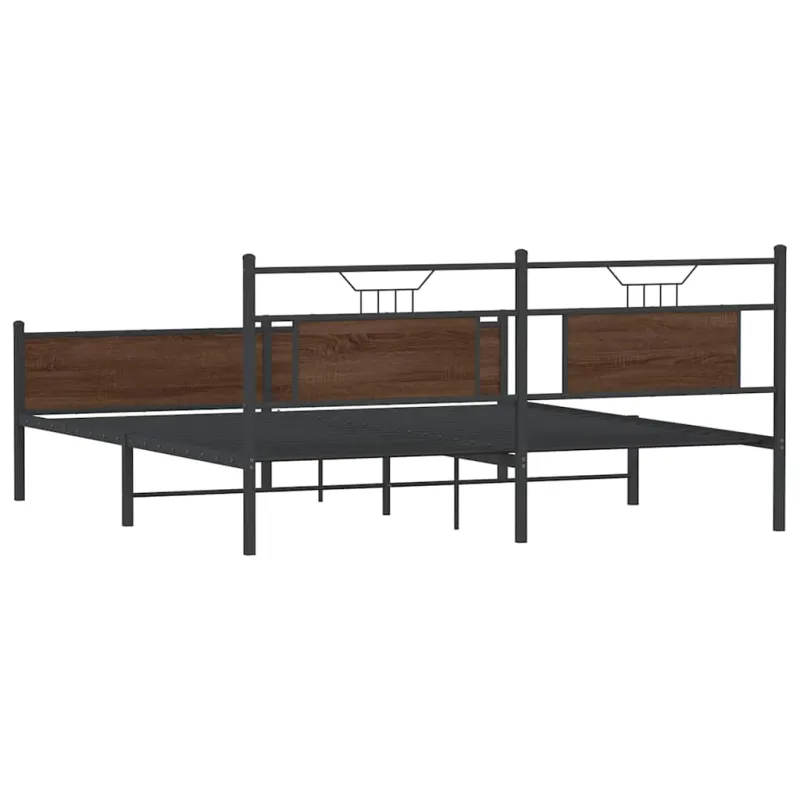 Lovos rėmas be čiužinio, rudas ąžuolo, 160x200cm, metalas