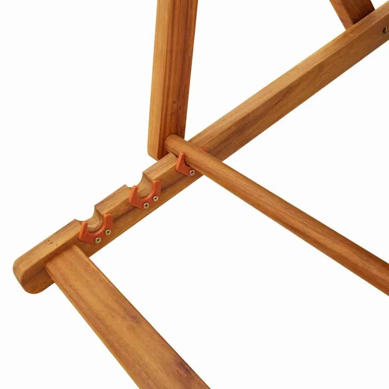 Paplūdimio kėdė su pagalve 2 pcs Ruda Kietos akacijos mediena
