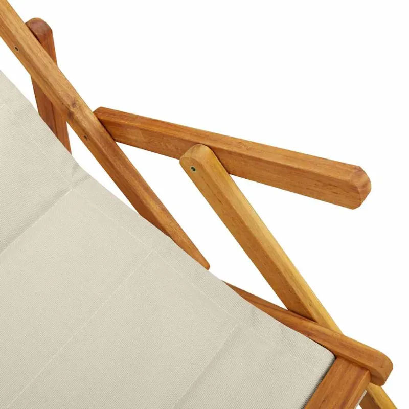 Paplūdimio kėdė su pagalve 2 pcs Ruda Kietos akacijos mediena