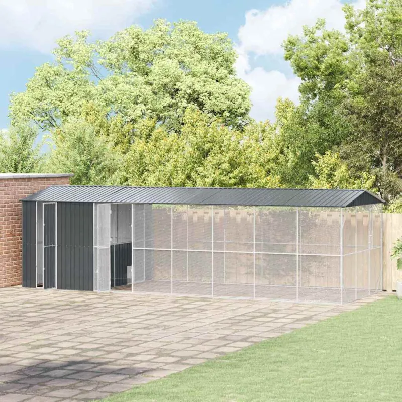 Paukščių narvas Antracitas 860 x 310 x 247 cm Cinkuota plienas