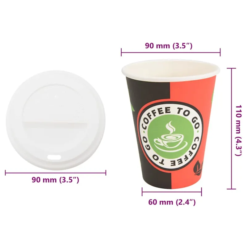 popieriniai kavos puodeliai su dangteliais 1000 vnt 4oz 100ml