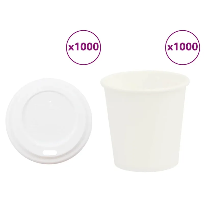popieriniai kavos puodeliai su dangteliais 1000 vnt 4oz 100ml