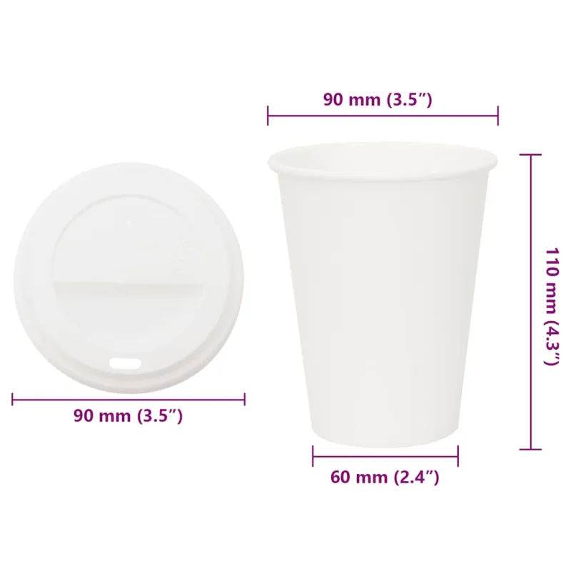 popieriniai kavos puodeliai su dangteliais 1000 vnt 12oz 300ml