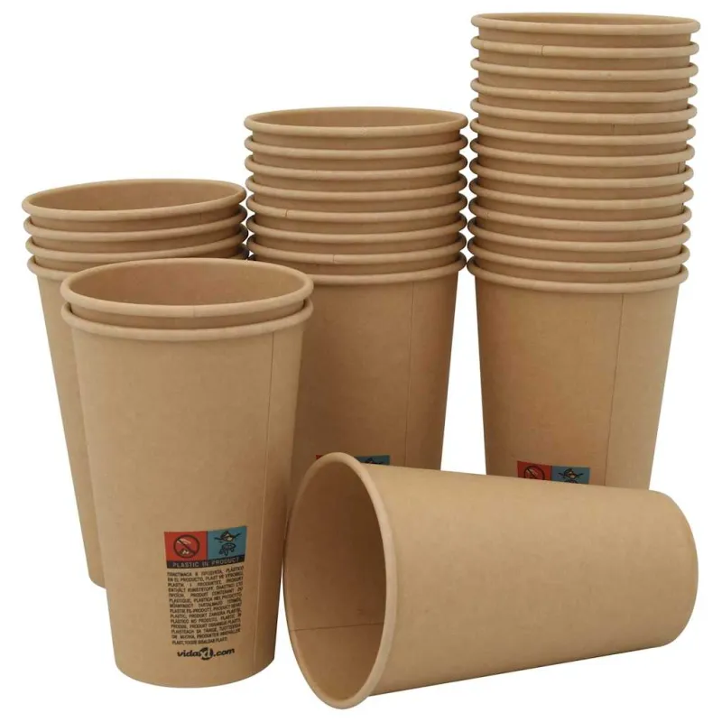 popieriniai kavos puodeliai su dangteliais 1000 vnt 16oz 400 ml
