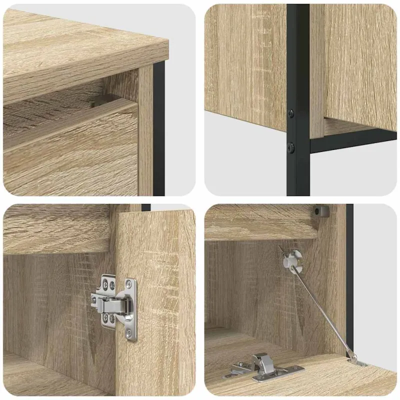 Vonios baldų rinkinys 3 pcs Sonoma ąžuolas Apdirbta mediena
