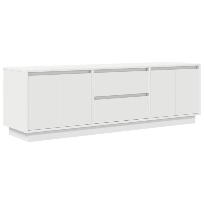 TV spintelė su LED lemputėmis, baltos spalvos, 160,5x41x50 cm