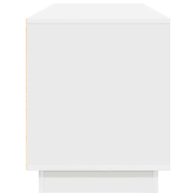 TV spintelė su LED lemputėmis, baltos spalvos, 160,5x41x50 cm