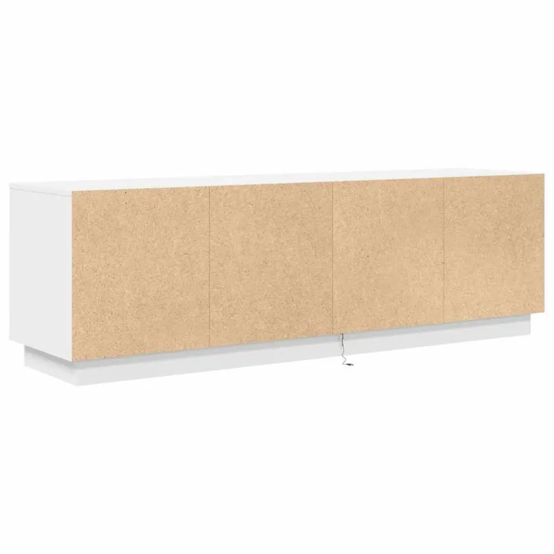 TV spintelė su LED lemputėmis, baltos spalvos, 160,5x41x50 cm