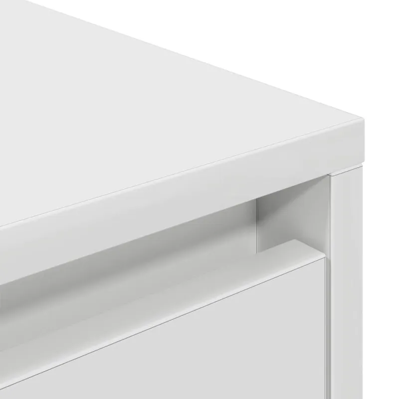 TV spintelė su LED lemputėmis, baltos spalvos, 160,5x41x50 cm