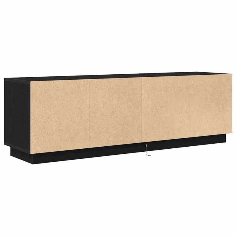 Televizoriaus spintelė su LED apšvietimu, juoda, 160,5x41x50 cm