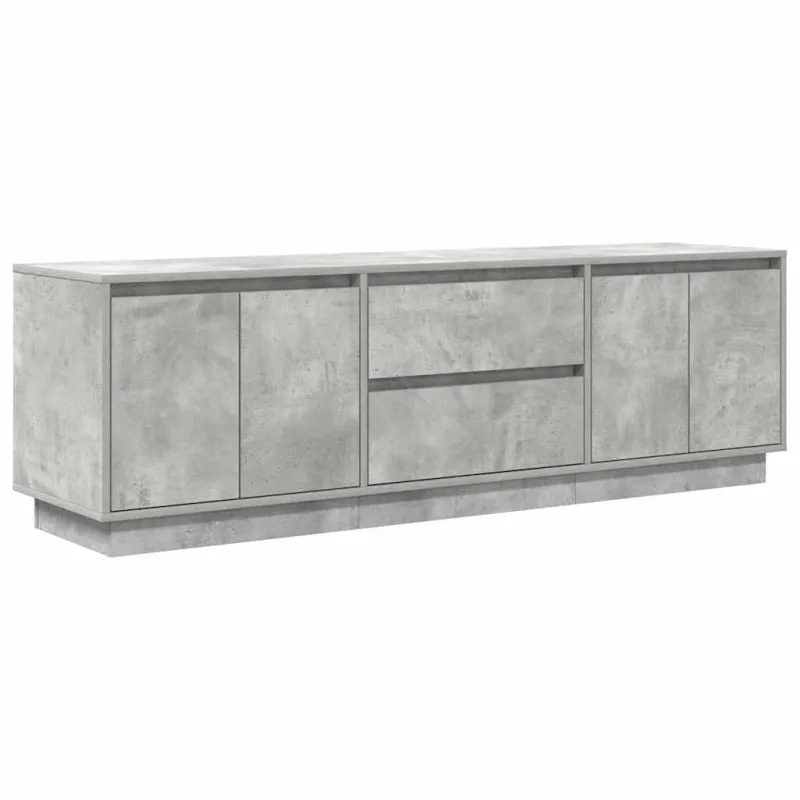 TV spintelė su LED lemputėmis, betono pilka, 160,5x41x50 cm