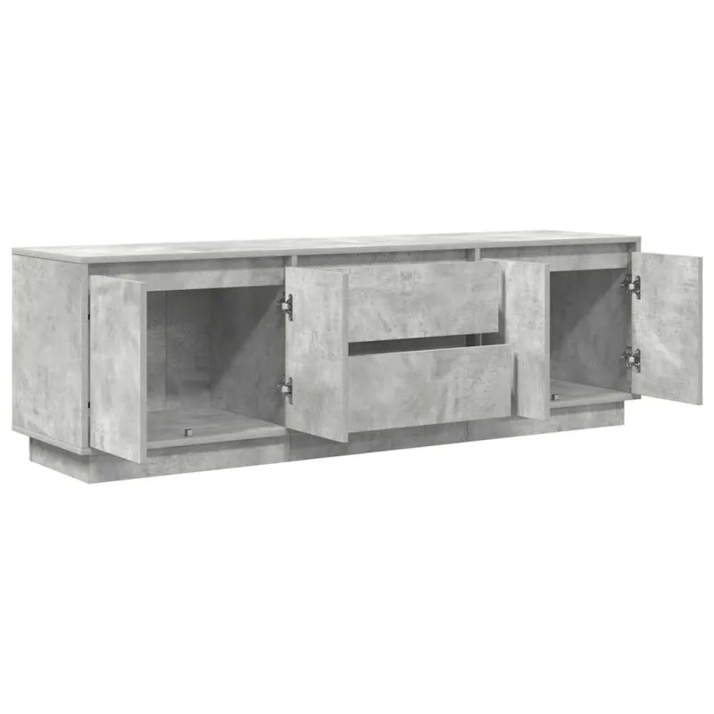 TV spintelė su LED lemputėmis, betono pilka, 160,5x41x50 cm