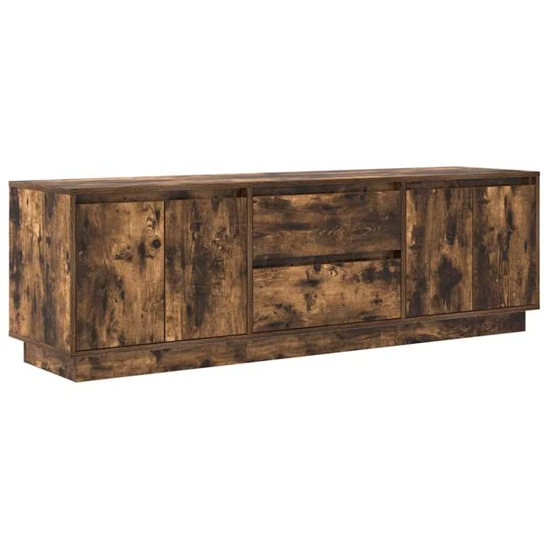 TV spintelė su LED lemputėmis, dūminio ąžuolo, 160,5x41x50 cm
