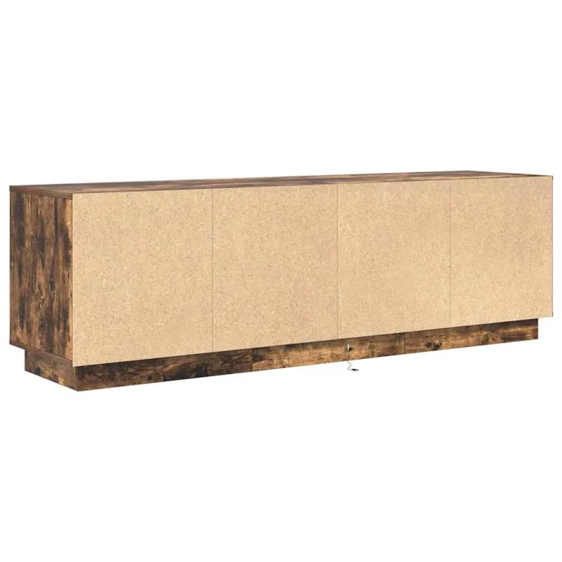 TV spintelė su LED lemputėmis, dūminio ąžuolo, 160,5x41x50 cm