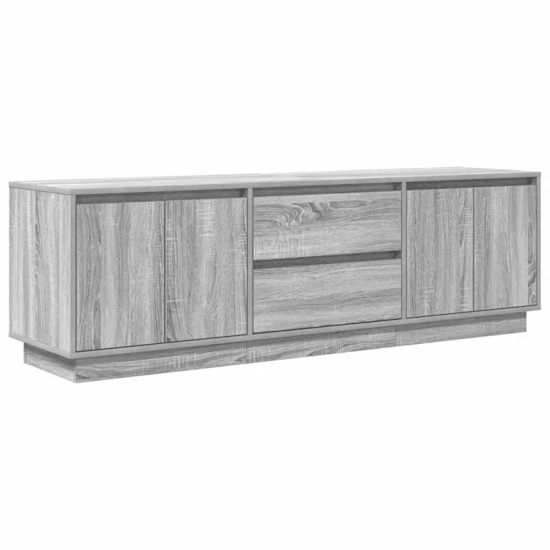 TV spintelė su LED lemputėmis, pilka ąžuolo, 160,5x41x50 cm