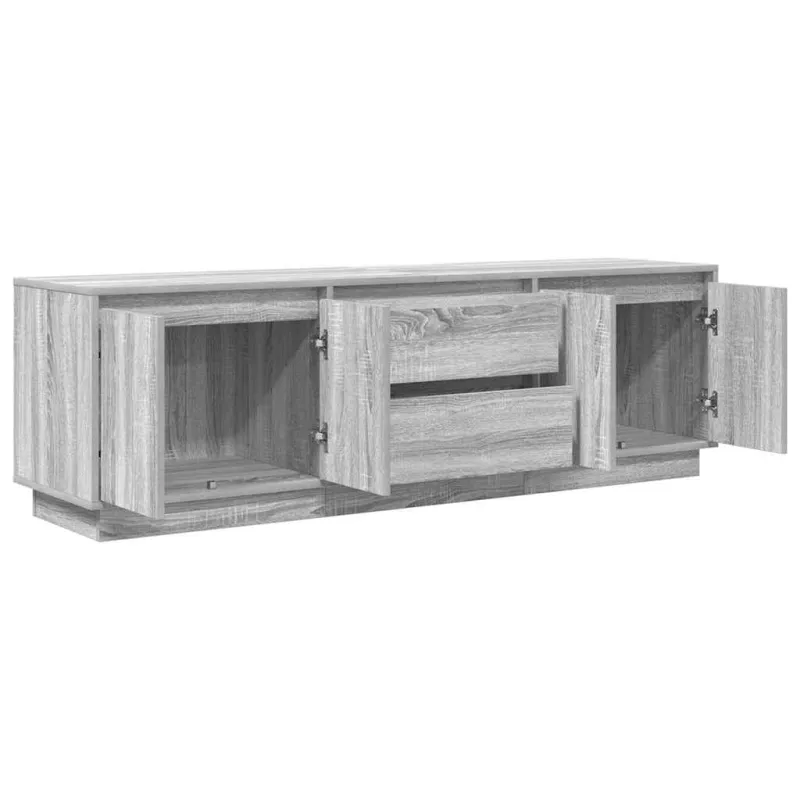 TV spintelė su LED lemputėmis, pilka ąžuolo, 160,5x41x50 cm