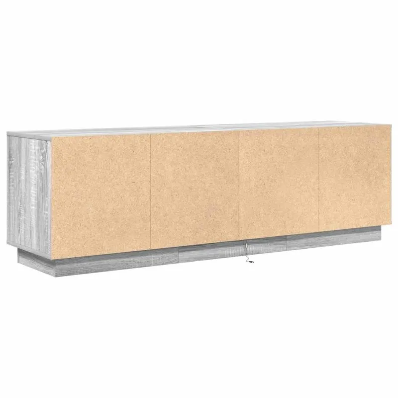 TV spintelė su LED lemputėmis, pilka ąžuolo, 160,5x41x50 cm