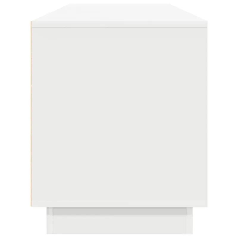 TV spintelė su LED lemputėmis, baltos spalvos, 193,5x41x50 cm