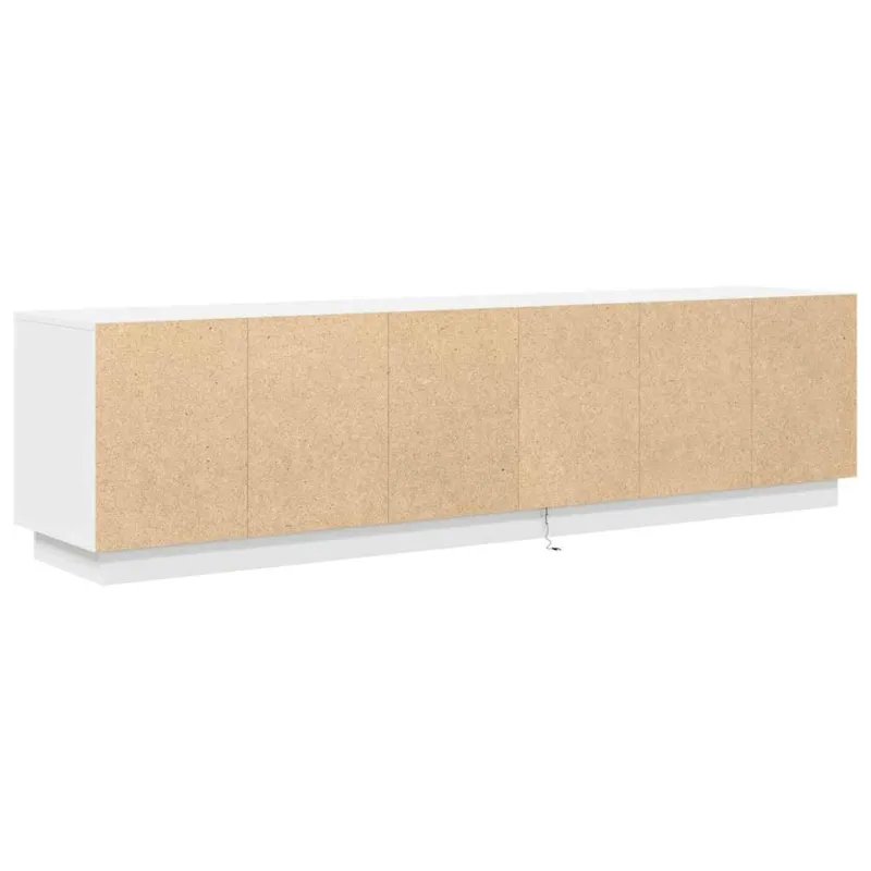 TV spintelė su LED lemputėmis, baltos spalvos, 193,5x41x50 cm
