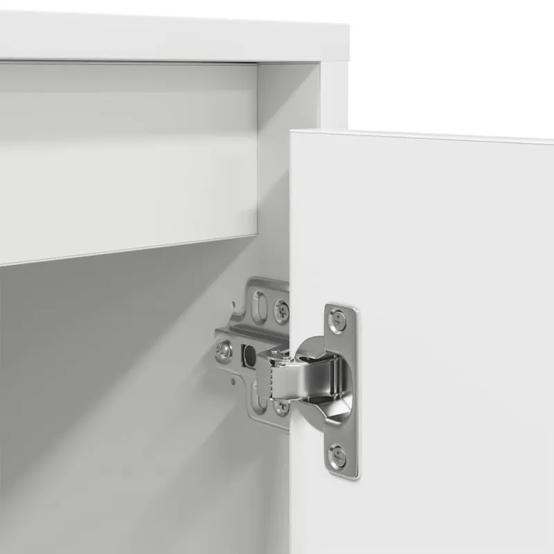 TV spintelė su LED lemputėmis, baltos spalvos, 193,5x41x50 cm
