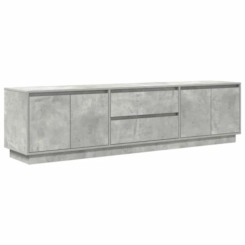 TV spintelė su LED lemputėmis, betono pilka, 193,5x41x50 cm