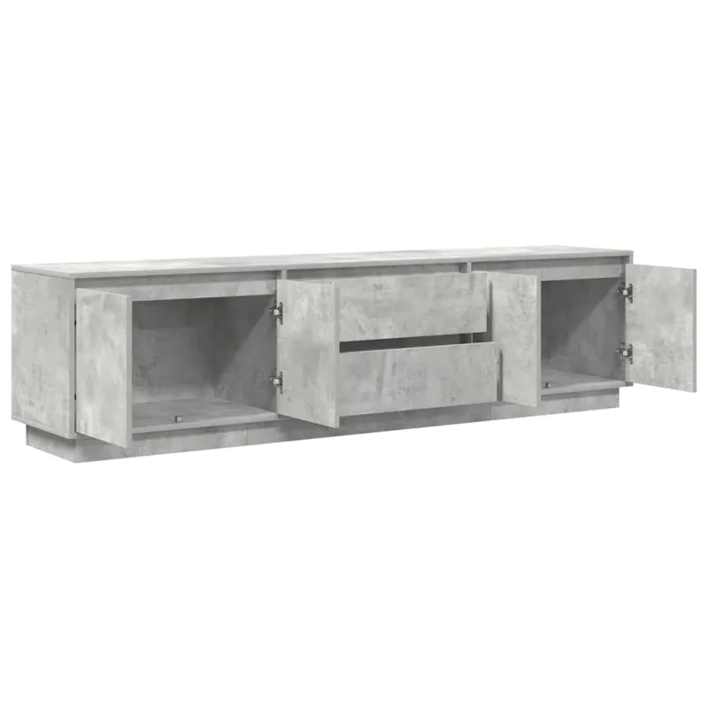 TV spintelė su LED lemputėmis, betono pilka, 193,5x41x50 cm
