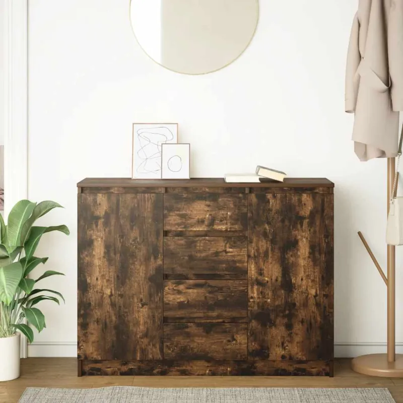 Šoninė spintelė su stalčiais, 100,5x35x76 cm, mediena