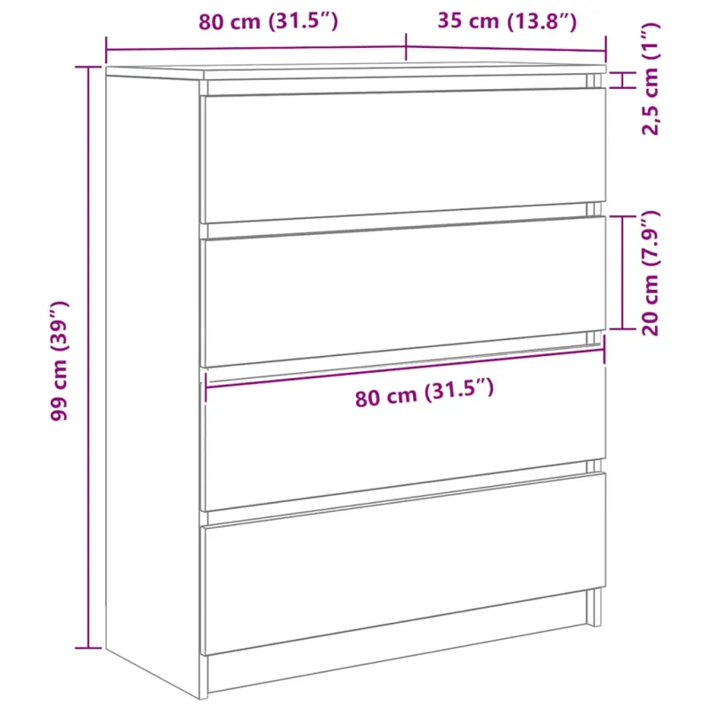 indauja juodas ąžuolas 80x35x99 cm inžinerinė mediena