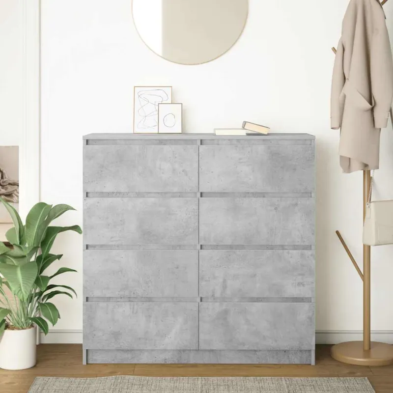 Šoninė spintelė, betono pilka, 100x35x99 cm, apdirbta mediena