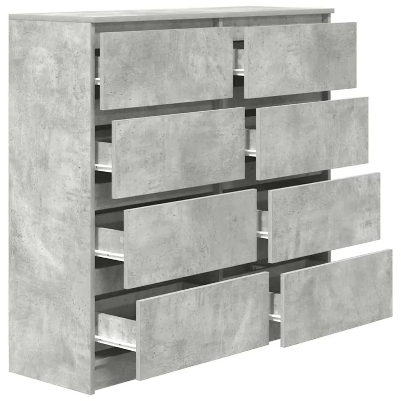 Šoninė spintelė, betono pilka, 100x35x99 cm, apdirbta mediena