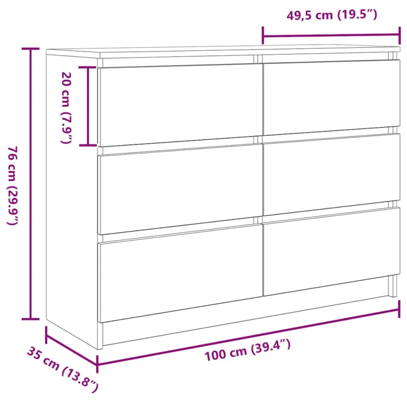 indauja juodas ąžuolas 100x35x76 cm inžinerinė mediena