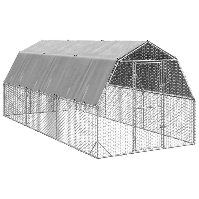 vištienos bėgimas su stogu 2,5x6x2,25 m cinkuoto plieno