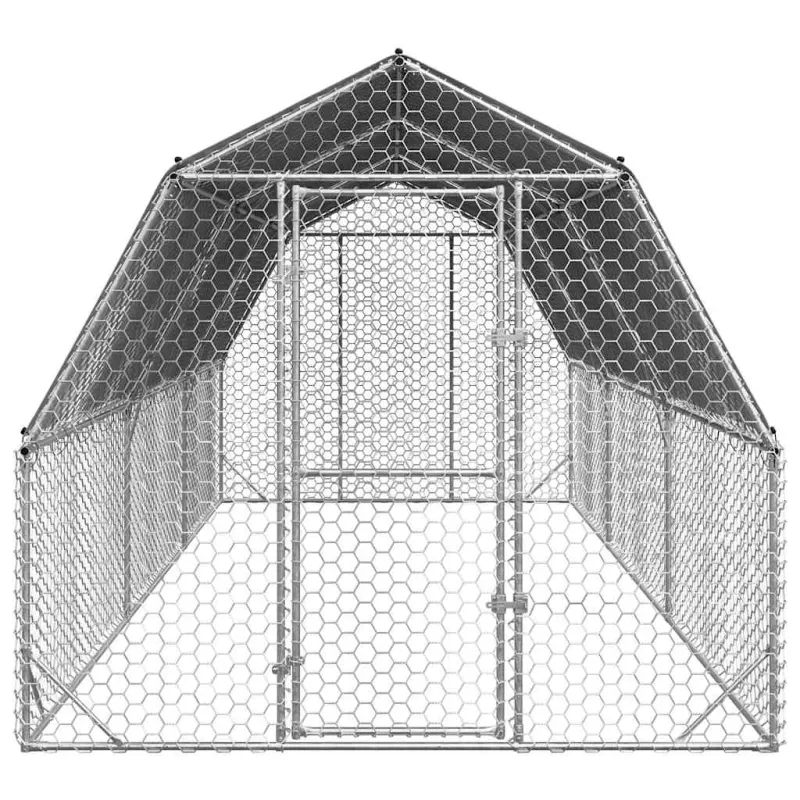 vištienos bėgimas su stogu 2,5x6x2,25 m cinkuoto plieno