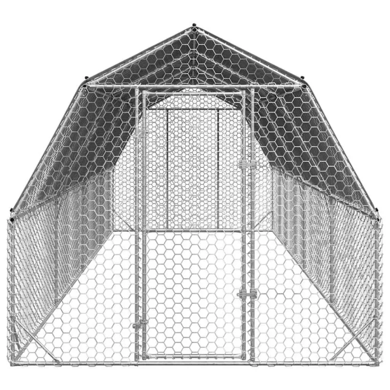 vištienos bėgimas su stogu 2,5x8x2,25 m cinkuoto plieno