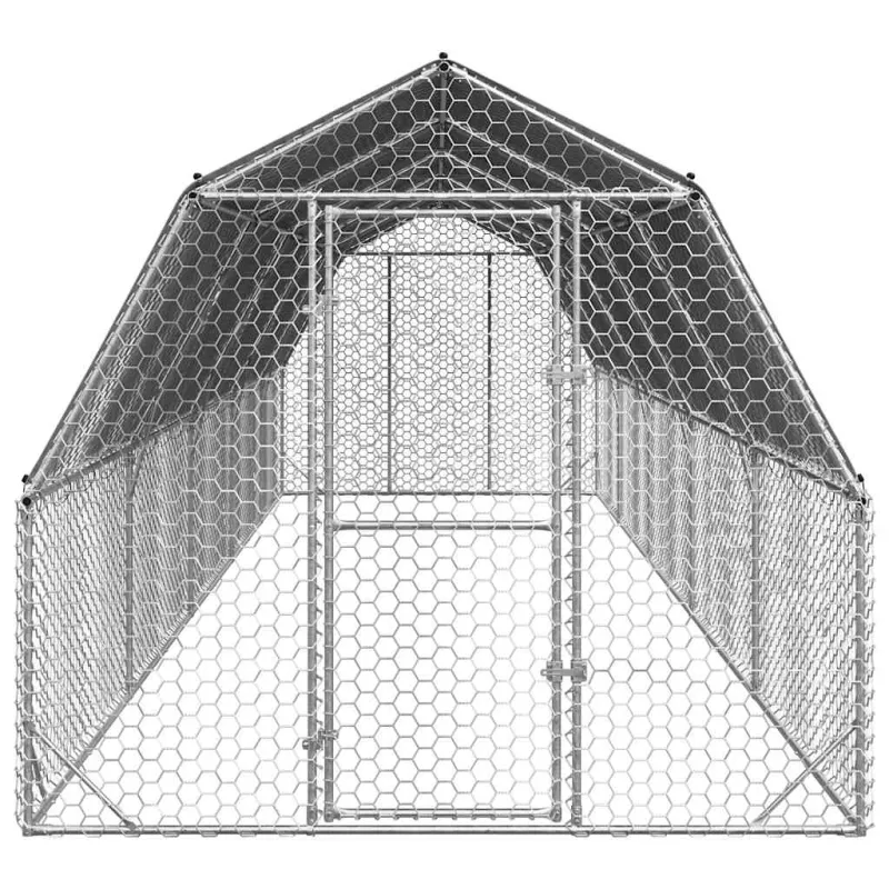 vištienos bėgimas su stogu 2,5x10x2,25 m cinkuoto plieno
