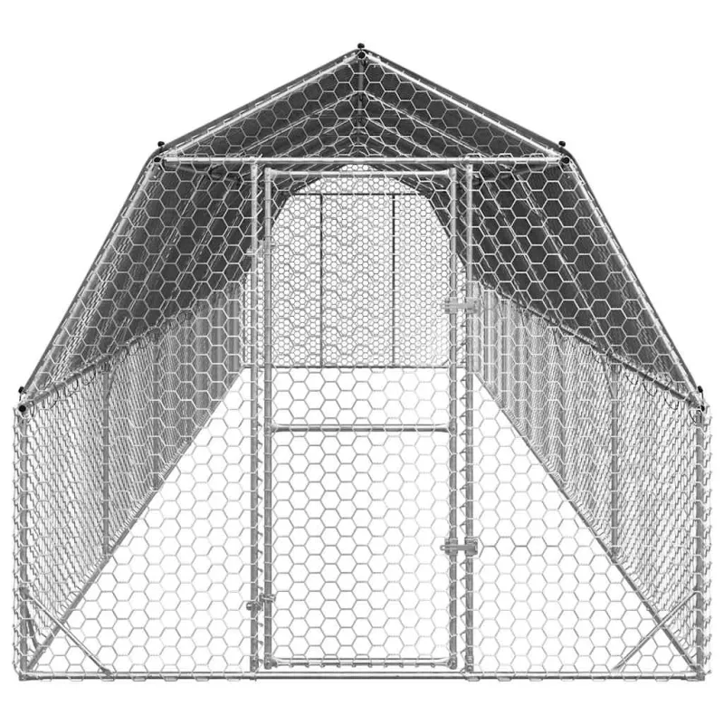 vištienos bėgimas su stogu 2,5x12x2,25 m cinkuoto plieno
