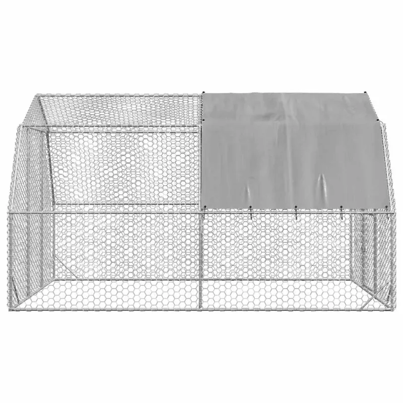 vištienos bėgimas su stogu 2,5x4x2,25 m cinkuoto plieno
