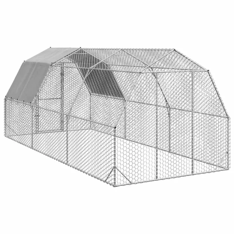 vištienos bėgimas su stogu 2,5x6x2,25 m cinkuoto plieno