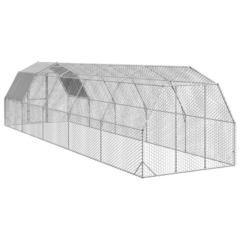 vištienos bėgimas su stogu 2,5x10x2,25 m cinkuoto plieno