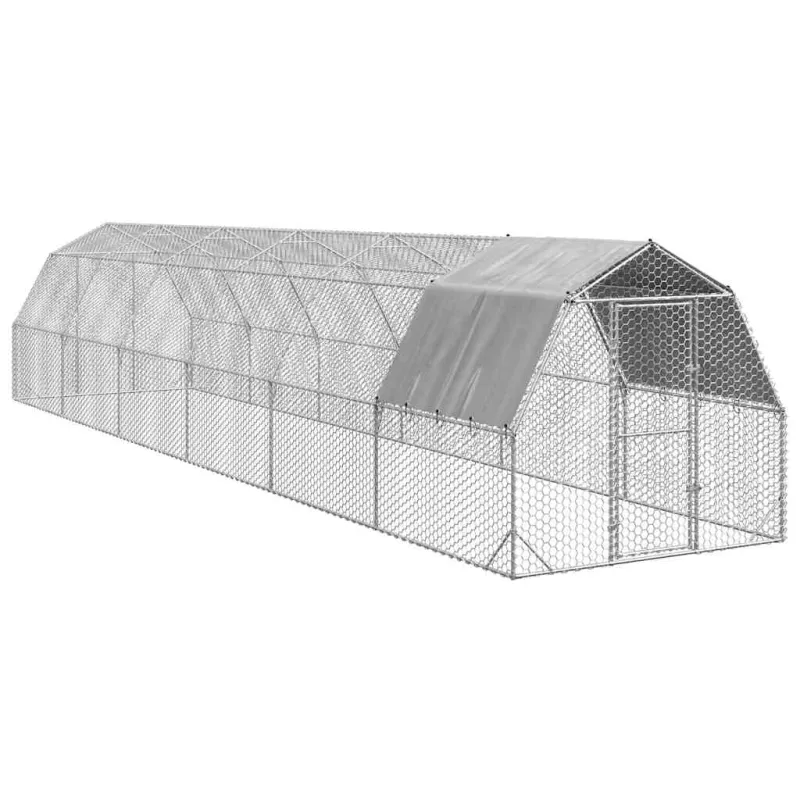 vištienos bėgimas su stogu 2,5x12x2,25 m cinkuoto plieno