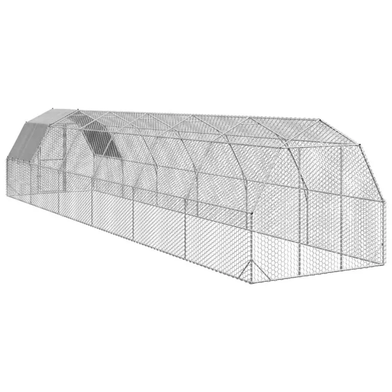 vištienos bėgimas su stogu 2,5x12x2,25 m cinkuoto plieno
