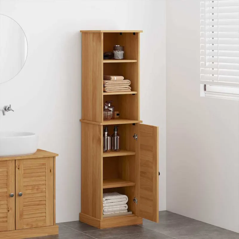 Vonios baldų rinkinys su lentyna VIGO 2 pcs Ruda ir medaus ruda