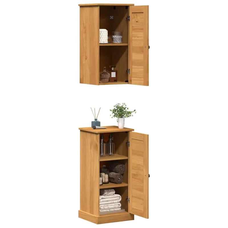 Vonios baldų rinkinys su lentyna VIGO 2 pcs Ruda ir medaus ruda
