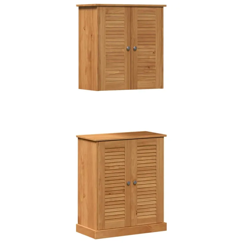 Vonios baldų rinkinys su lentyna VIGO 2 pcs Ruda ir medaus ruda
