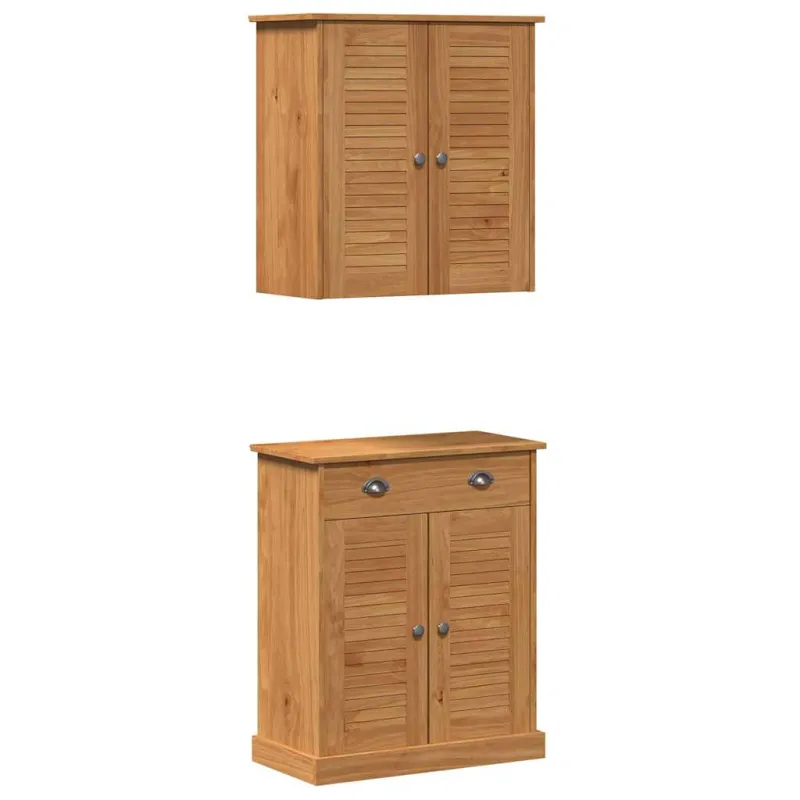 Vonios baldų rinkinys su lentyna VIGO 2 pcs Ruda ir medaus ruda