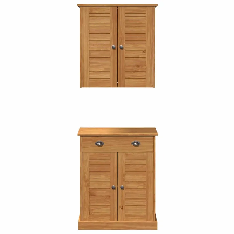 Vonios baldų rinkinys su lentyna VIGO 2 pcs Ruda ir medaus ruda