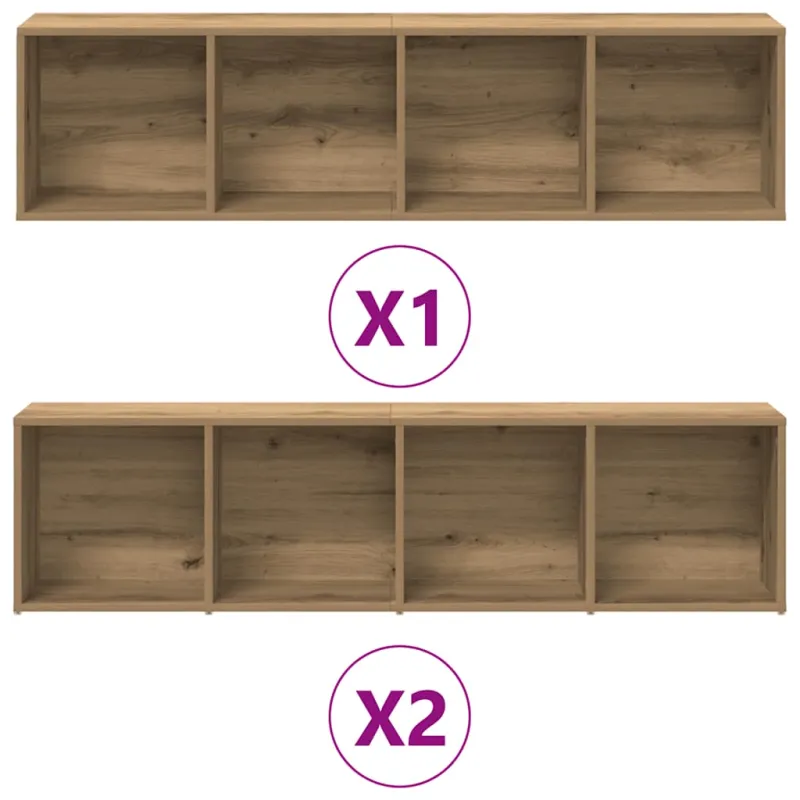 knygų spintelės 3 vnt Artisan Oak Engineered Wood