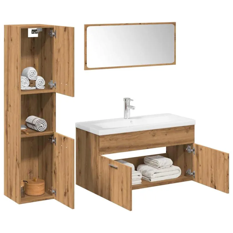 5 dalių vonios baldų komplektas Artisan Oak Engineered Wood